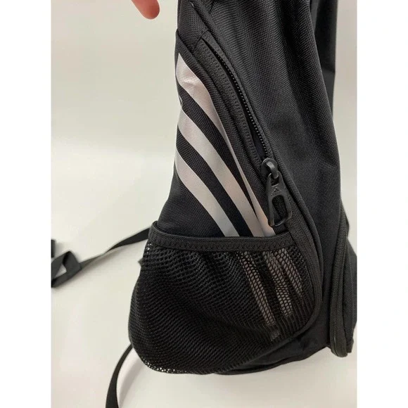 Adidas Black Silver Estadio Backpack Bookbag NEW - Picture 4 of 14